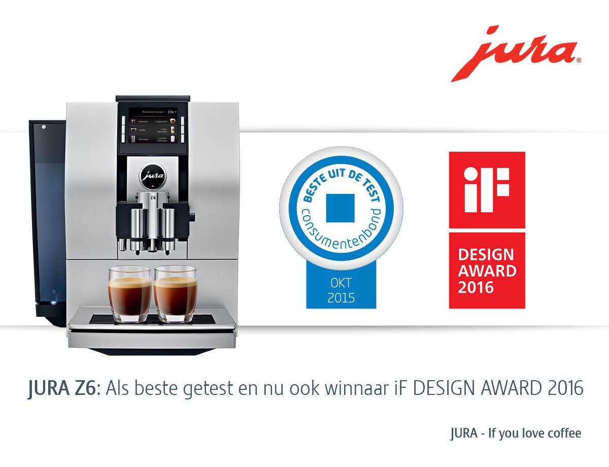 KOFFIEMACHINES & AWARDS JURA Z6: beste getest en ook winnaar iF DESIGN AWARD 2016 – Dirk.Coffee